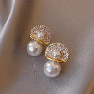 Luxe Pearl Crystal Stud Earrings