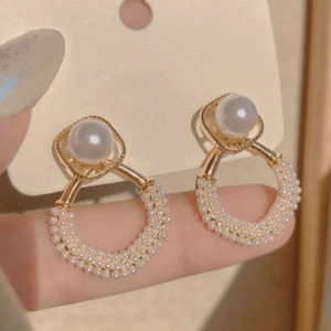 Chic Pearl Hoop Earrings