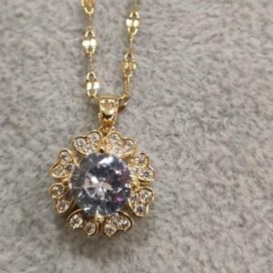 Sparkle Bloom Solitaire Necklace