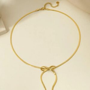 Chic Gold Bow Choker Necklace