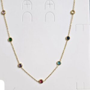 Vibrant Gemstone Station Necklace